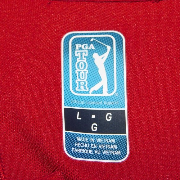 PGA Tour Mens L Red Black Polo Golf Shirt - Picture 7 of 9